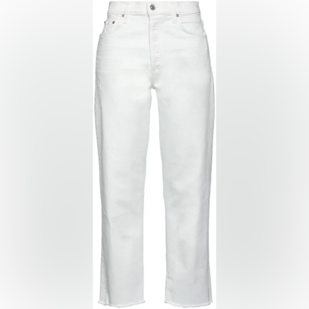 Citizen of Humanity white raw hem jeans